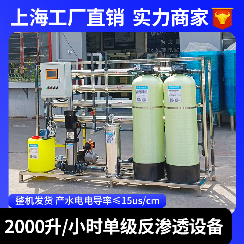 2000L Large-Scale Factory Machinery Equipment Ro Reverse Osmosis Pure Water Equipment Industrial Deionized Water Treatment System