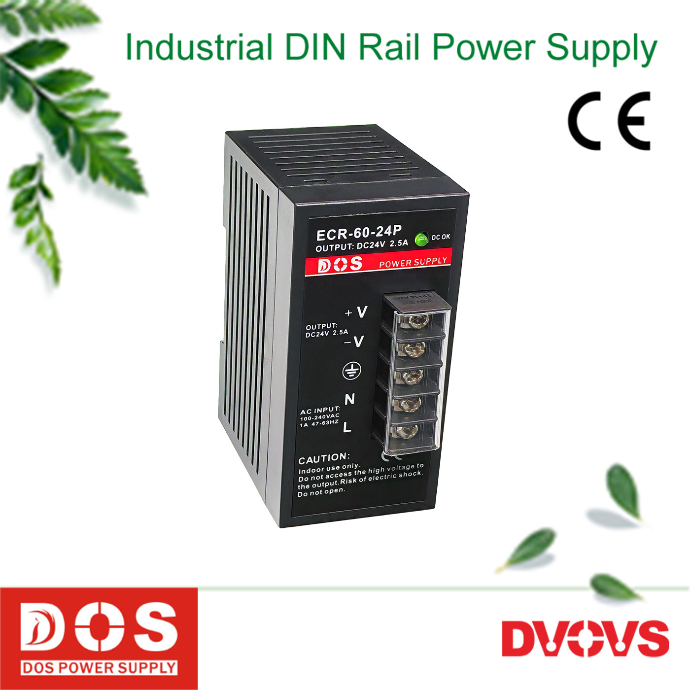 fabrik direct DOS sənaye grade rail növ switching güc supply ECR-60-24P DC 24V2.5A