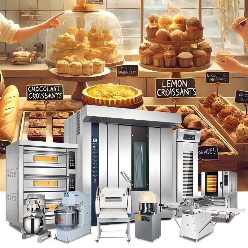 Commercial Complete Set of Electric Automatic Bread Baking Ovens, Full Set of Baguette və Toast Baking avadanlıq, Bread istehsal xətti