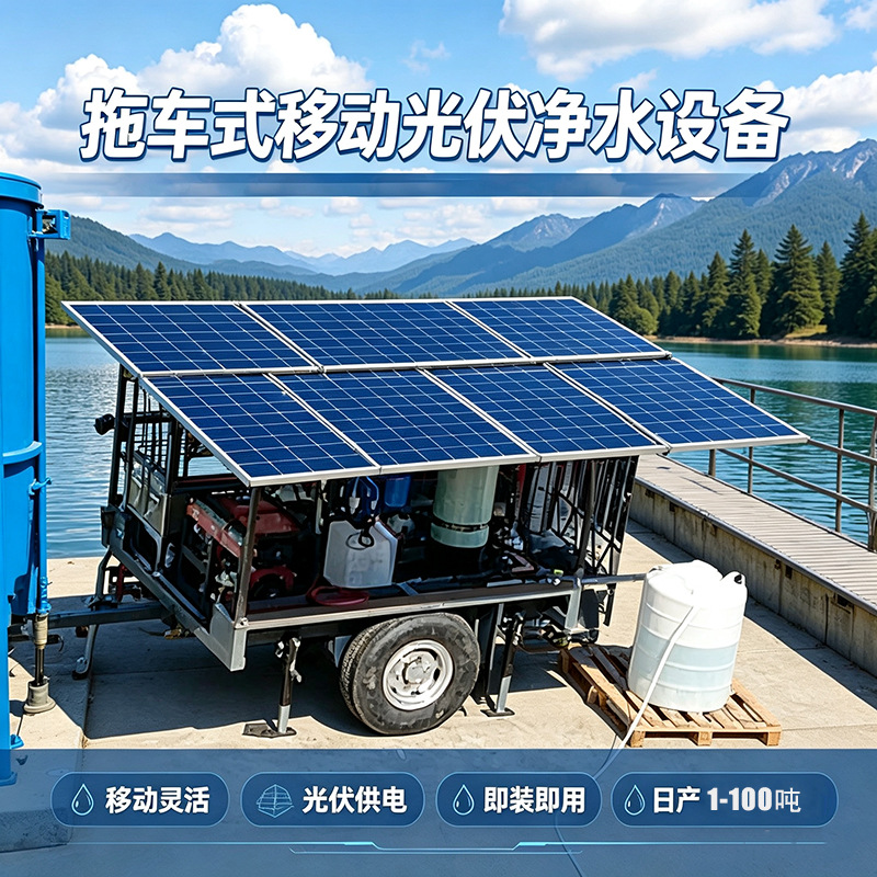 Reverse Osmosis Desalination avadanlıq Mobile nəqliyyat vasitəsi Water Purification System Solar Energy Seawater Desalination Plant