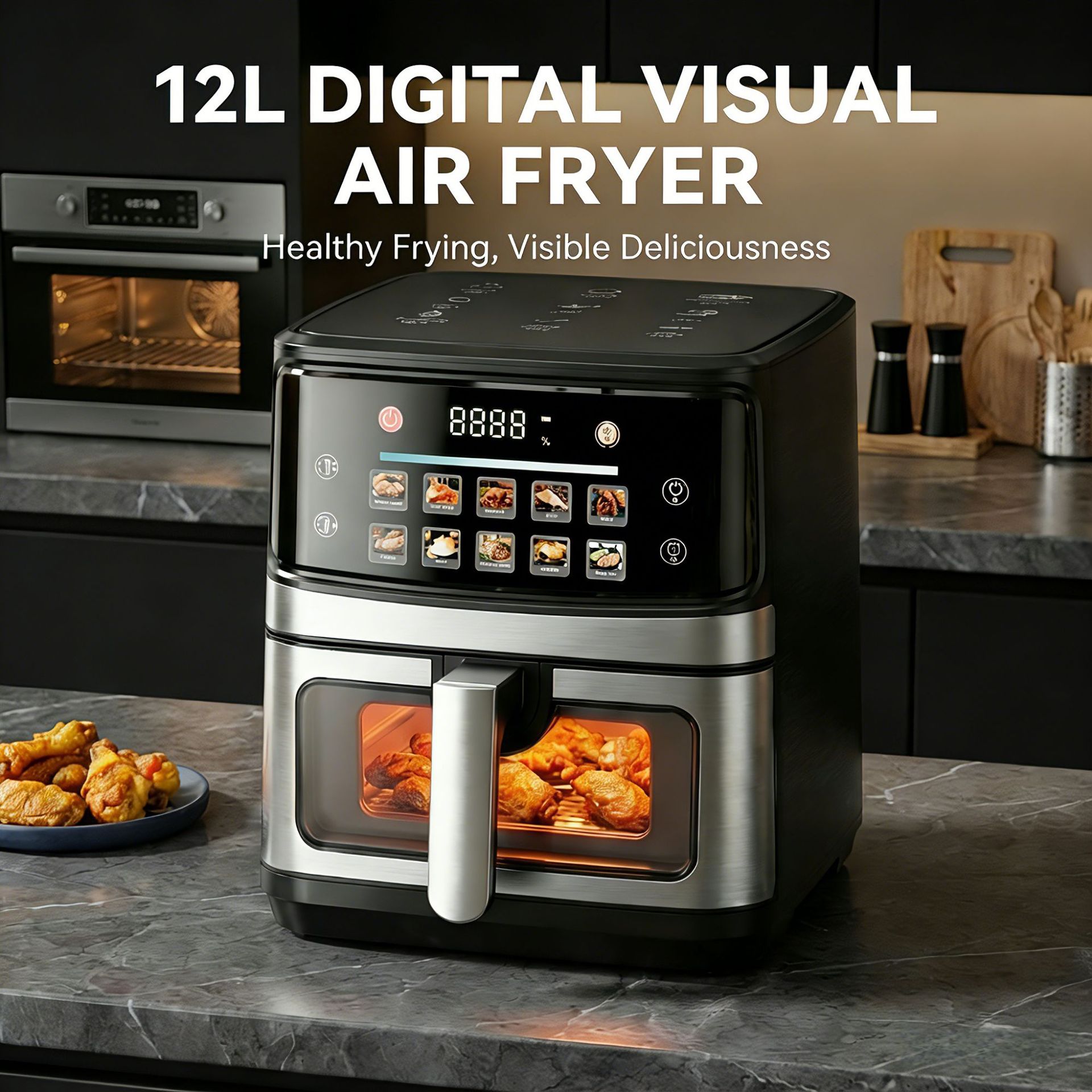 Cross-Border 2026 New Model Air Fryer for Home Use, 12L Large-Capacity Air Fryer…