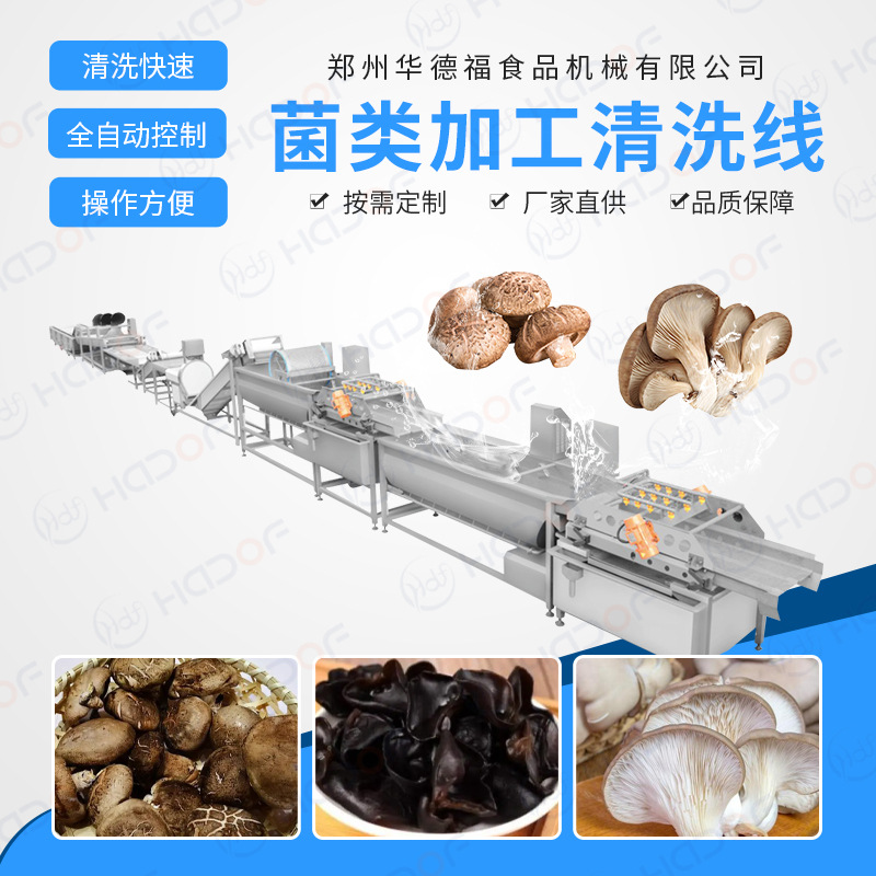 Prefabricated vegetable emal qurğu mushroom cleaning avadanlıq fruit və vegetable clean vegetable cleaning emal line Waldorf maşın avadanlığı