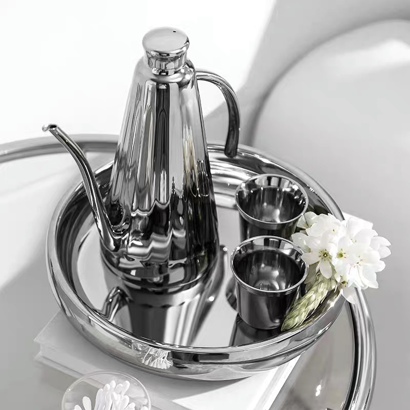 Nordic ins stainless steel model room long mouth thin mouth hand coffee pot ear hanging home coffee shop brewing equipment