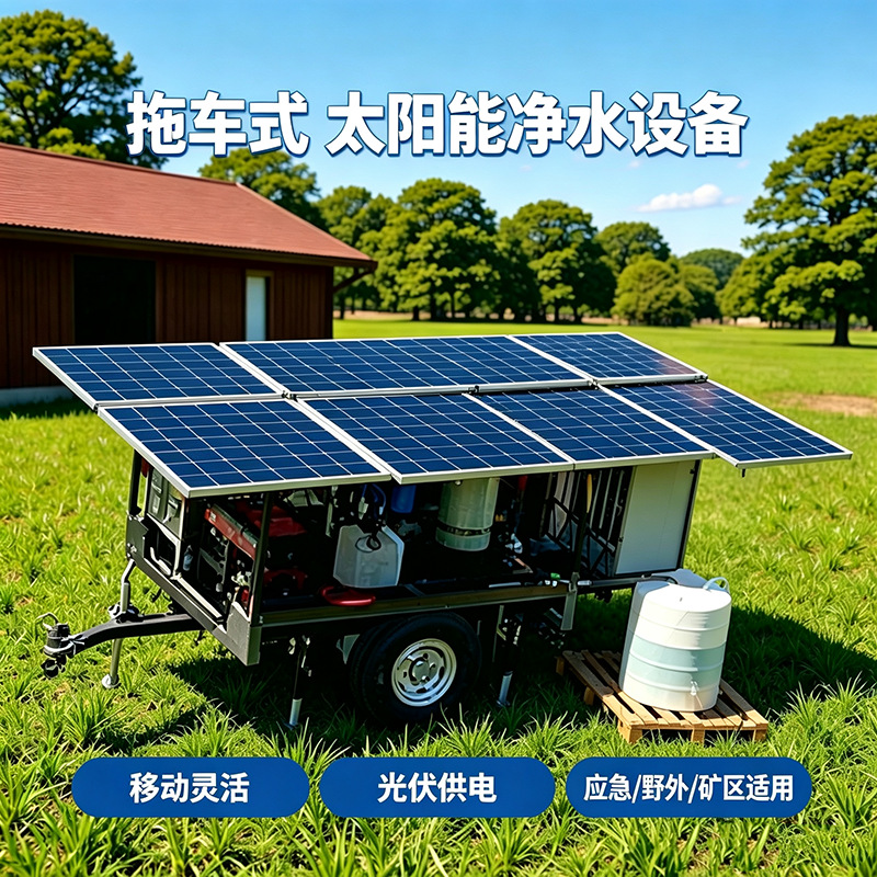 Solar System Desalination avadanlıq Reverse Osmosis Seawater Treatment Filter Mobile Water Purification avadanlıq