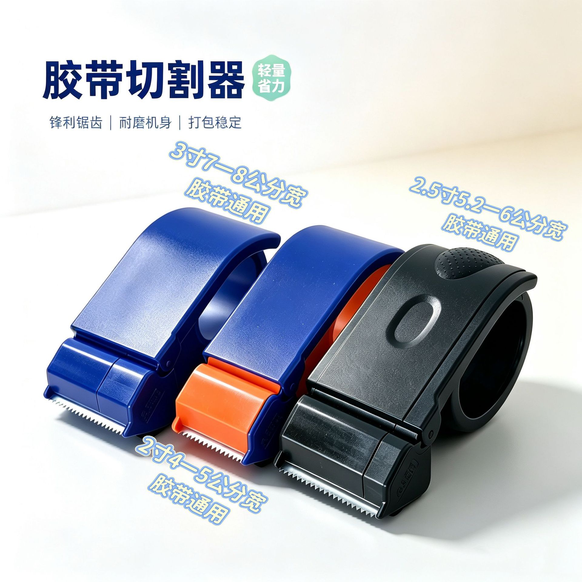 Thickened transparent tape cutter, handheld tape dispenser for sealing boxes, prevents tape from coming loose