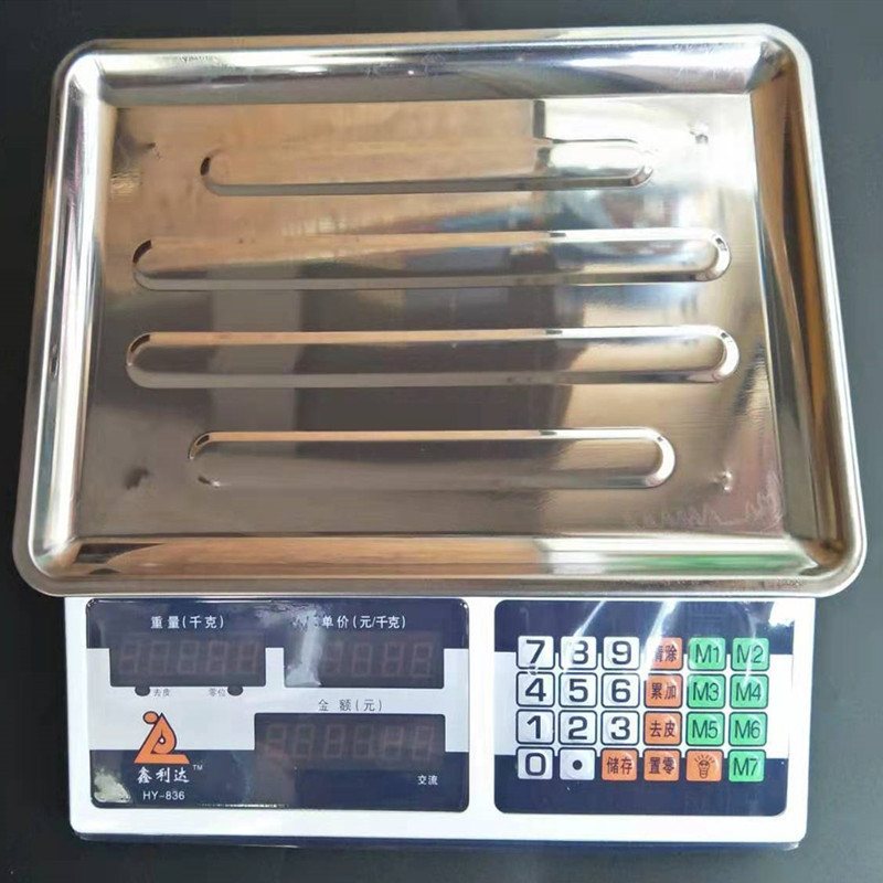 Meyvə köşkü üçün qiymət hesablayan elektron tərəzi, dəmir meyvə qabı, topdan və pərakəndə satış üçün 30 kq, tərəvəzlər üçün kommersiya çəki tərəzisi