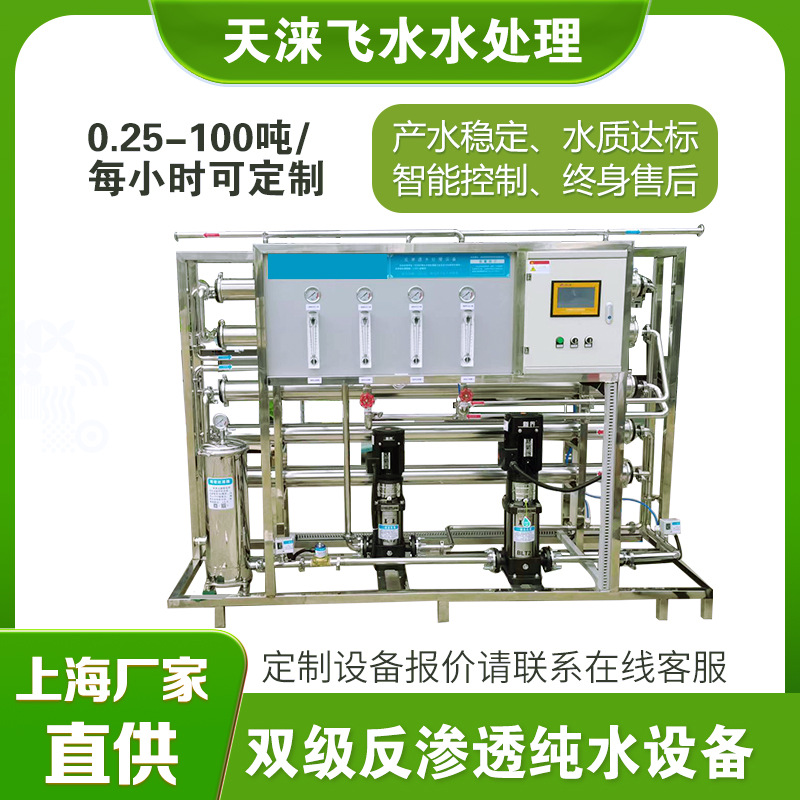 1 Ton Dual-stage Reverse Osmosis Equipment RO Pure Water Machine Pure Water Equipment for Cleaning Matching Industrial Pure Water System